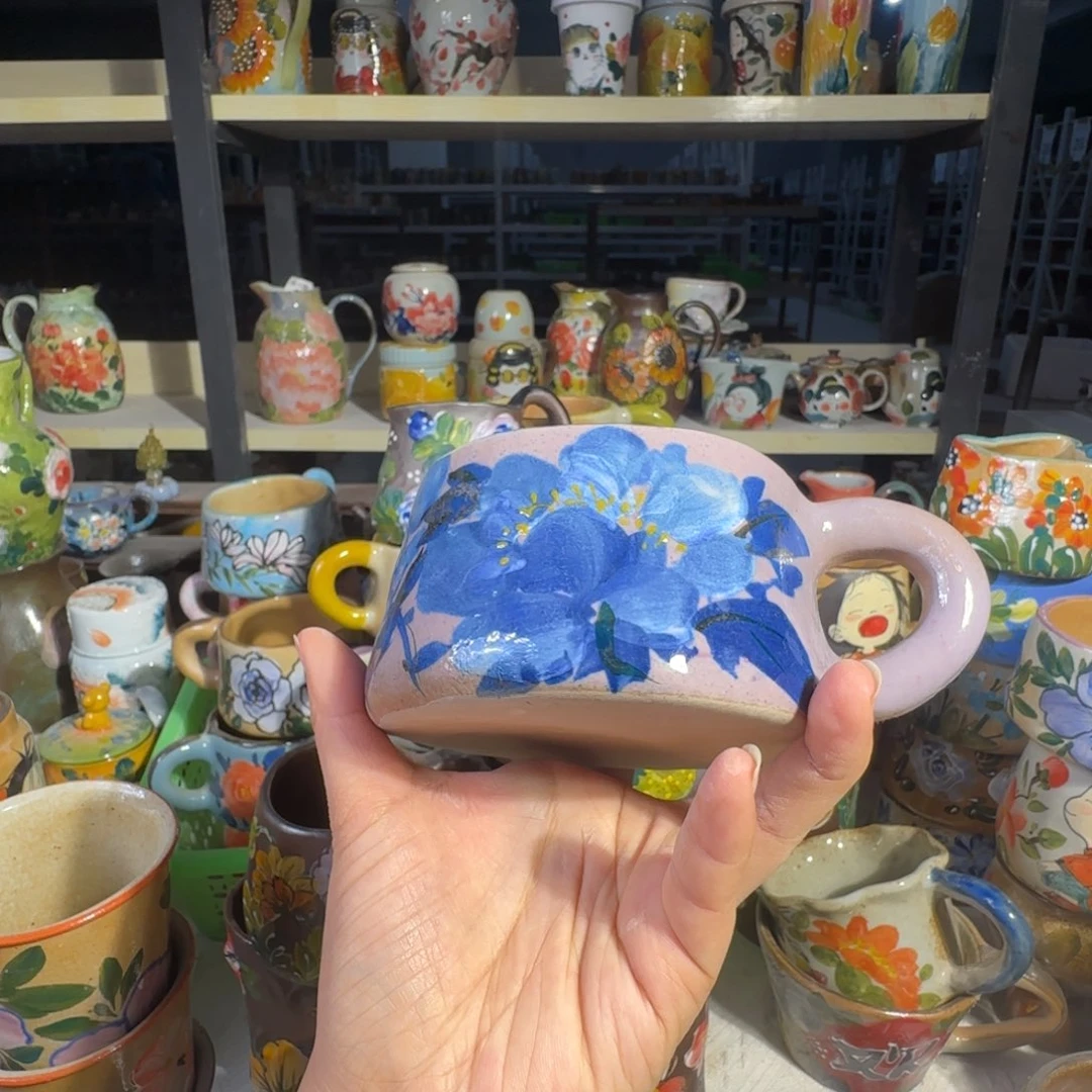 景德镇手工陶瓷釉下彩紫砂微瑕76