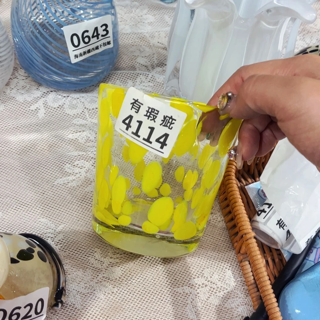烛杯4114 家悦美居琉璃摆件瑕疵