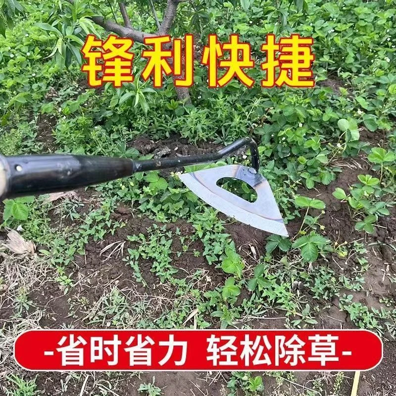 锰钢加厚手工锻打镂空锄草锄头家用农用园艺长柄松土农用除草锄头