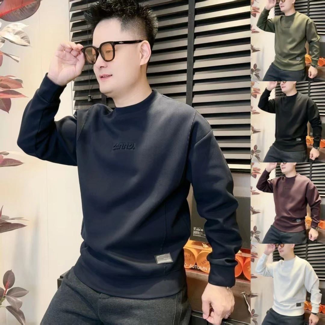 云朵绒立体钢印卫衣冬季新品男士百搭时尚休闲打底卫衣91087