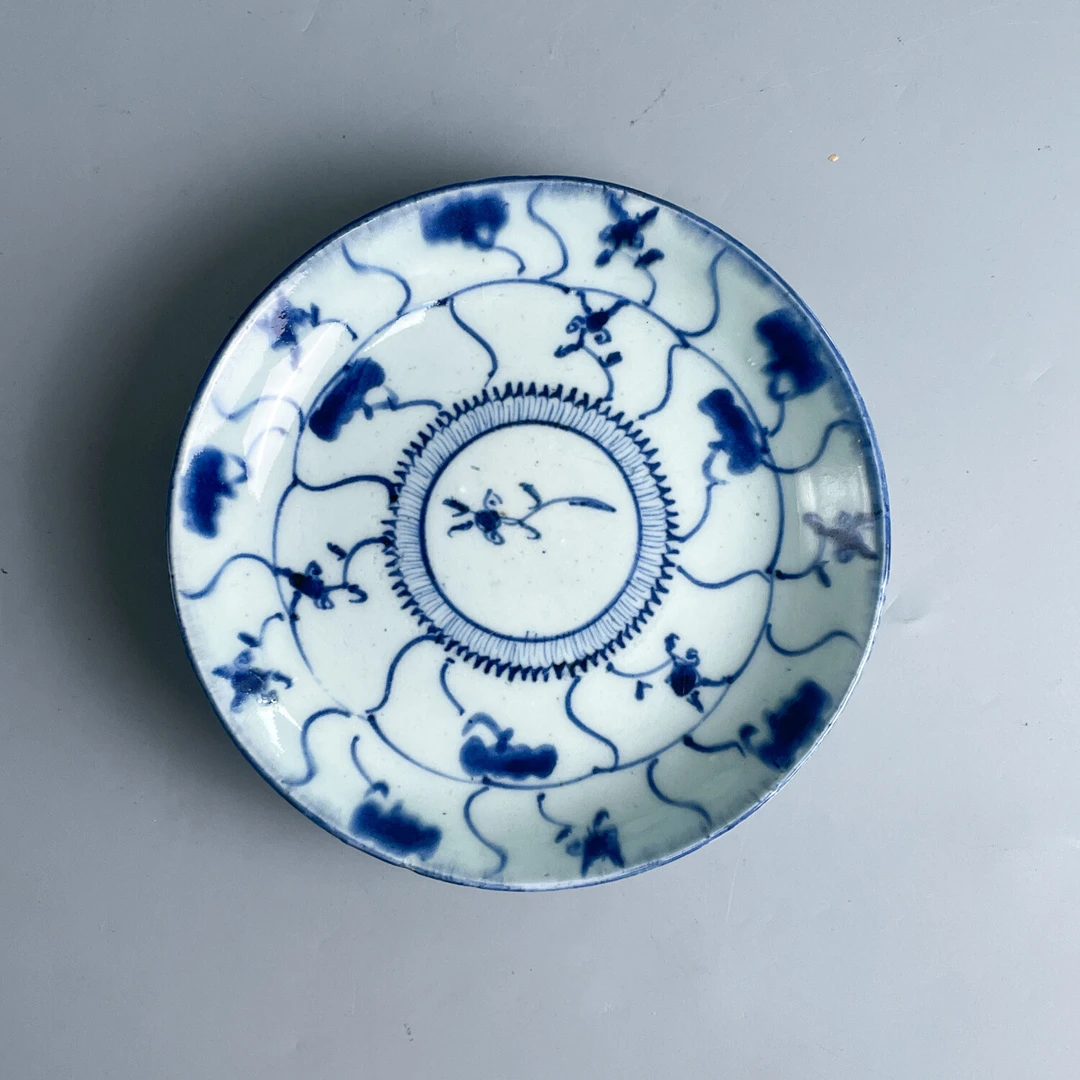 雍正青花花卉盘-M25FT009589