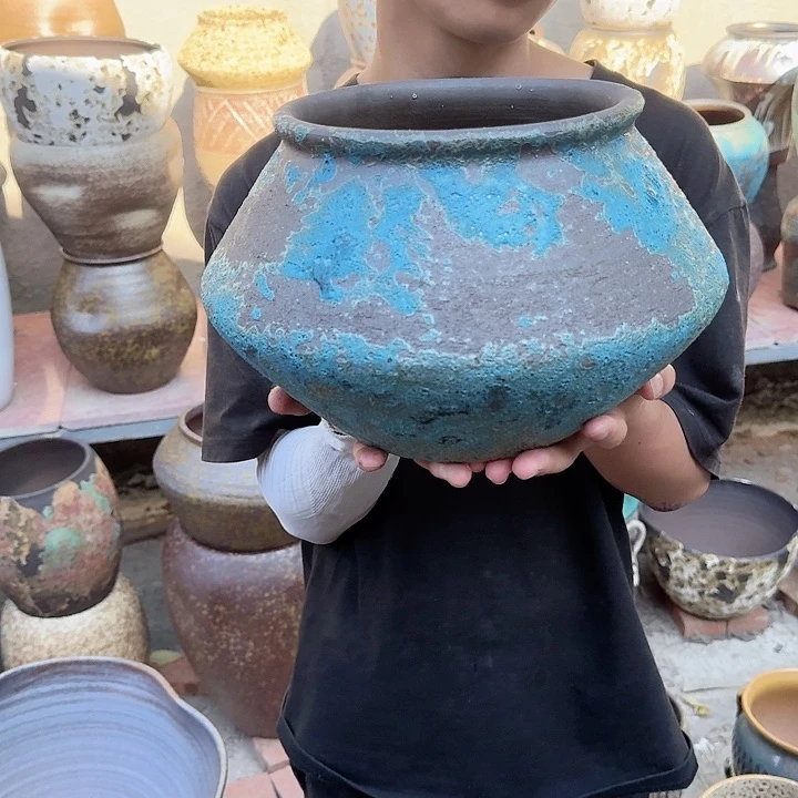 紫砂花盆高度19口径18