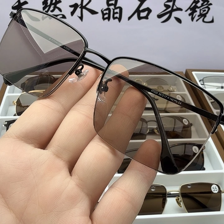 半框款一支笔，半框拉丝，保天然石头镜