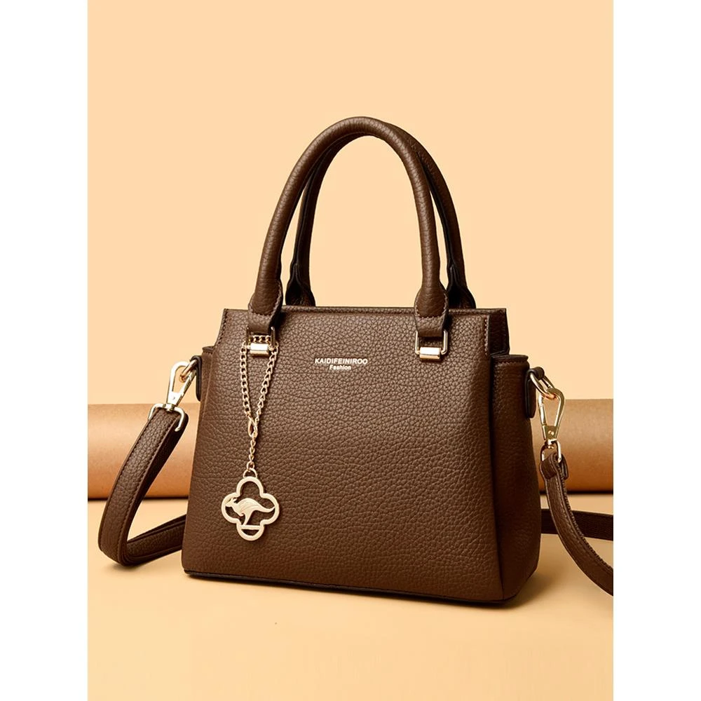 袋鼠真皮女包单肩包女冬季斜挎包包牛皮手提包2025新款气质高档包