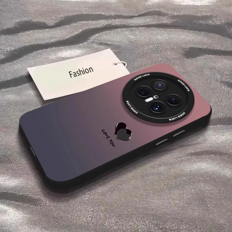 适用华为mate80pro手机壳新款mate70air高级感60硅胶防摔渐变爱心