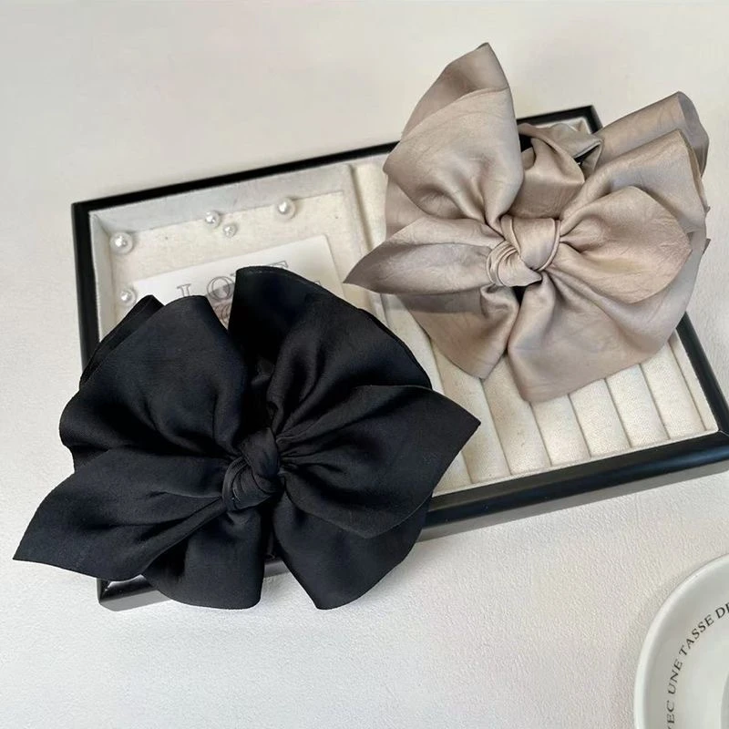 Z【专享】赫本风蝴蝶结抓夹女高级感发夹后脑勺盘发鲨鱼夹发卡夹