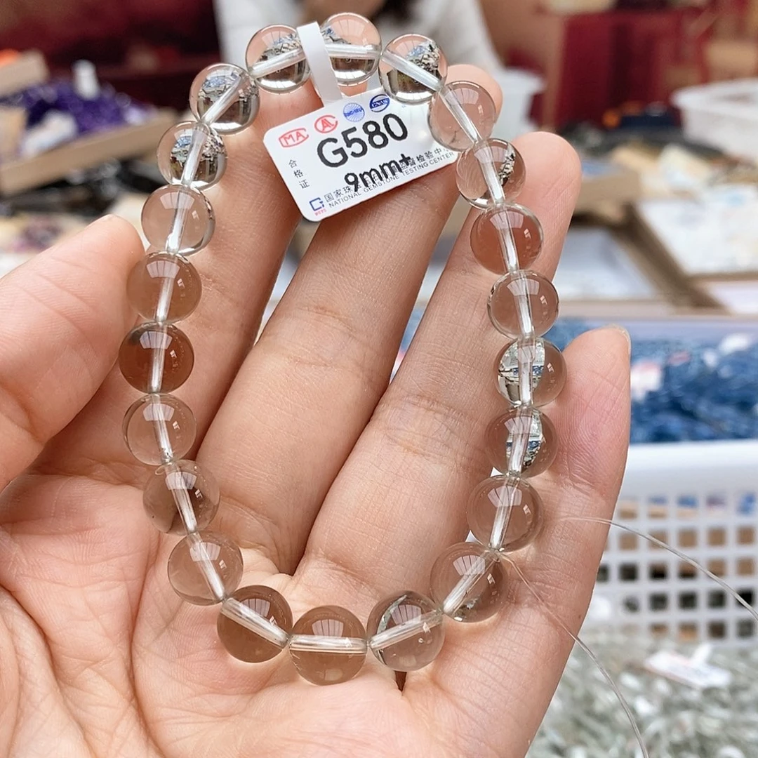 水晶手链未镶嵌丁***学G580绿水晶9.8mm