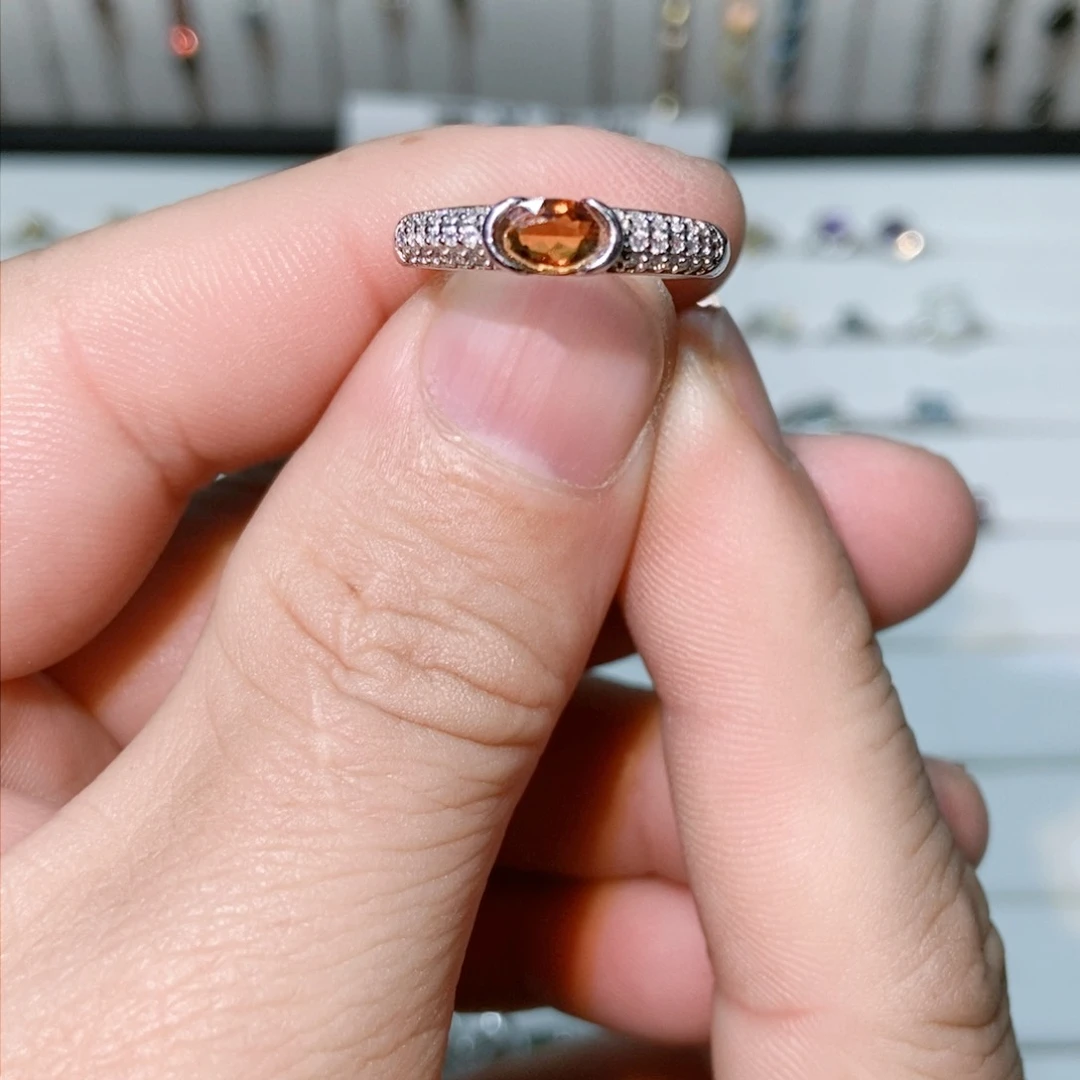 绿水晶戒指银S925镶嵌