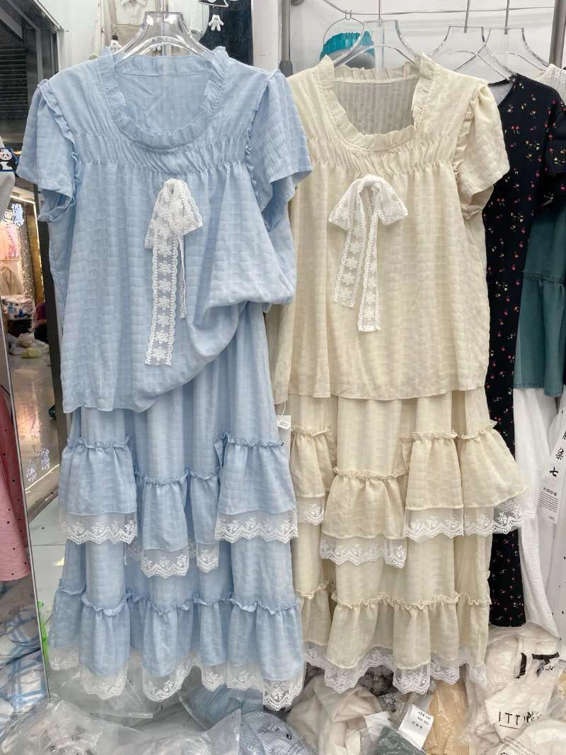 夏季新款可爱甜美上衣半裙两件套-9537