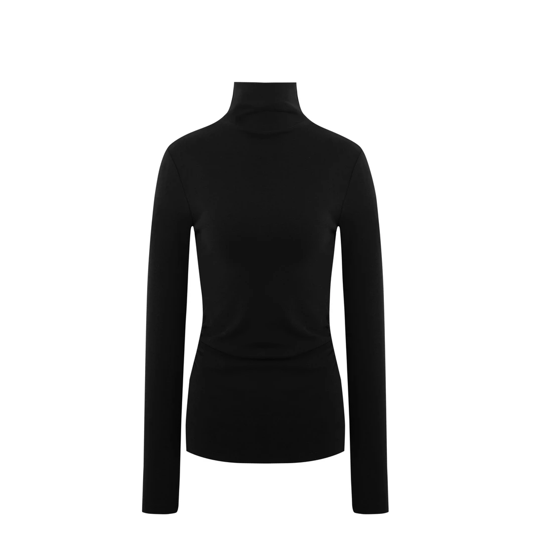 MAKE IF设计师品牌 25新品云柔半领磨毛长袖上衣 0003