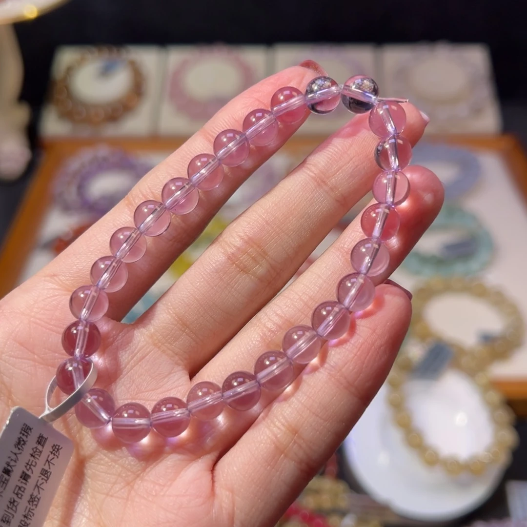 水晶手串未镶嵌懵***7m收藏级玻利维亚紫水晶