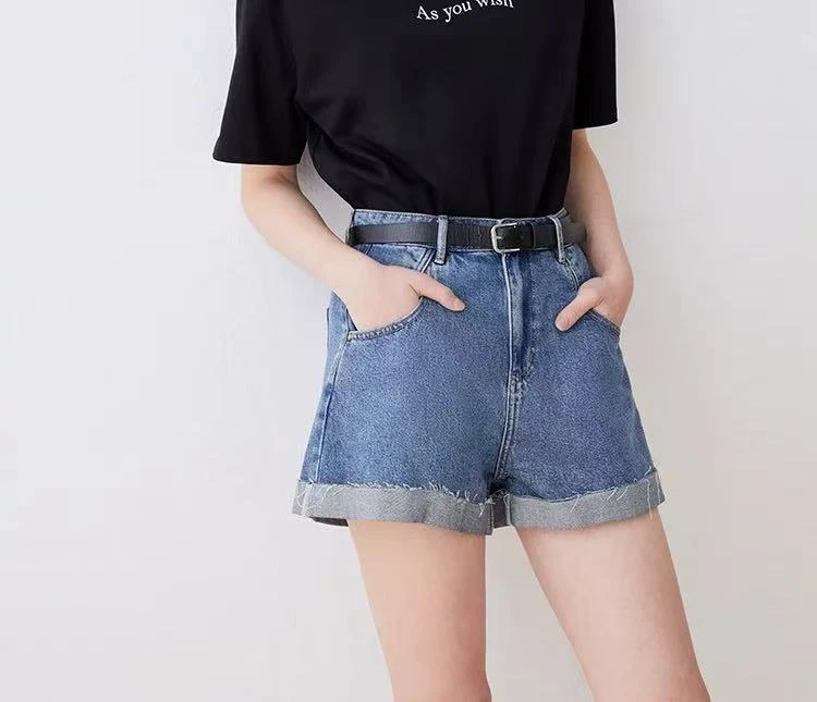 GZ 1061牛仔短裤女秋冬新款休闲百搭高腰显瘦水洗直筒