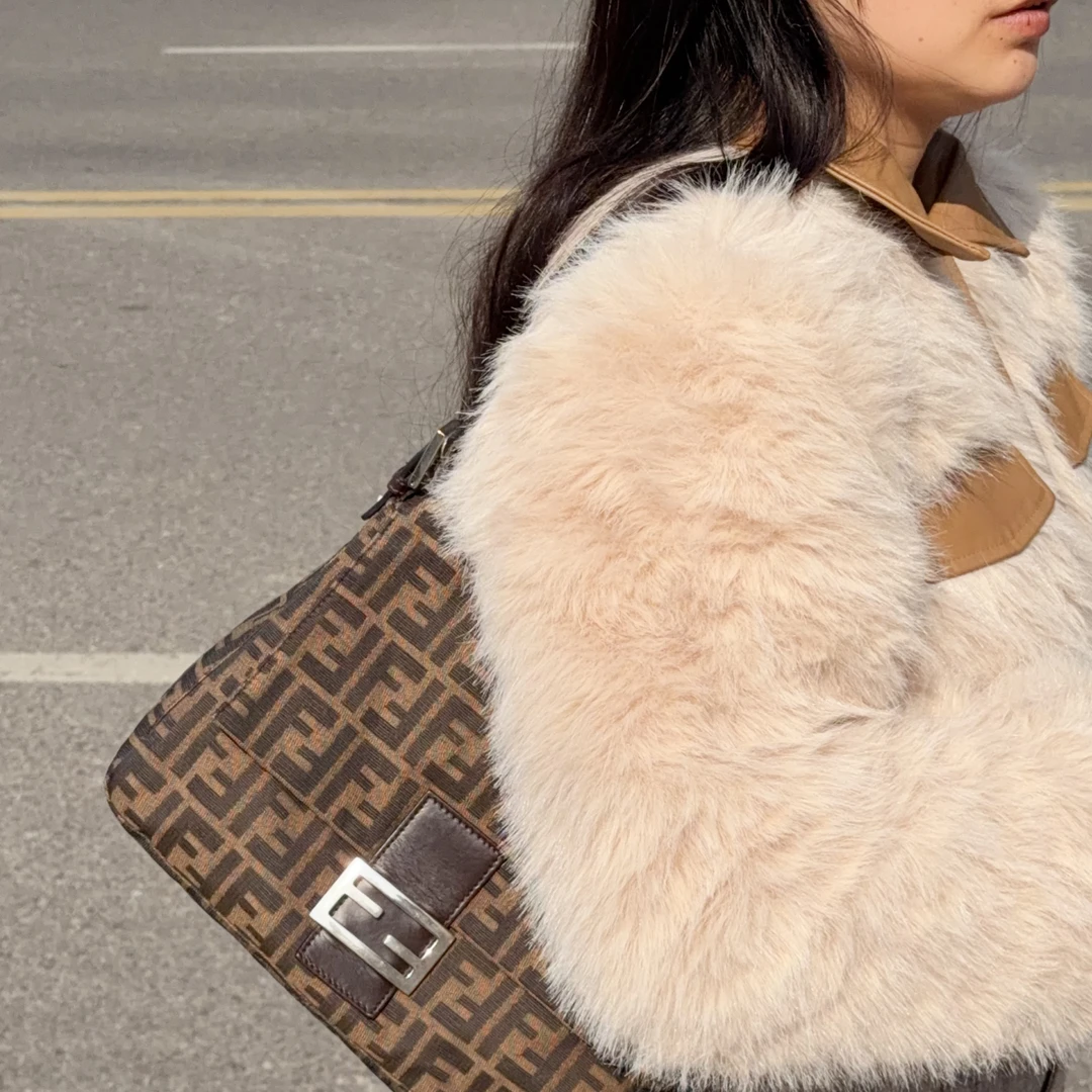 95新 FENDI/芬迪 芬迪老花大法棍腋下包