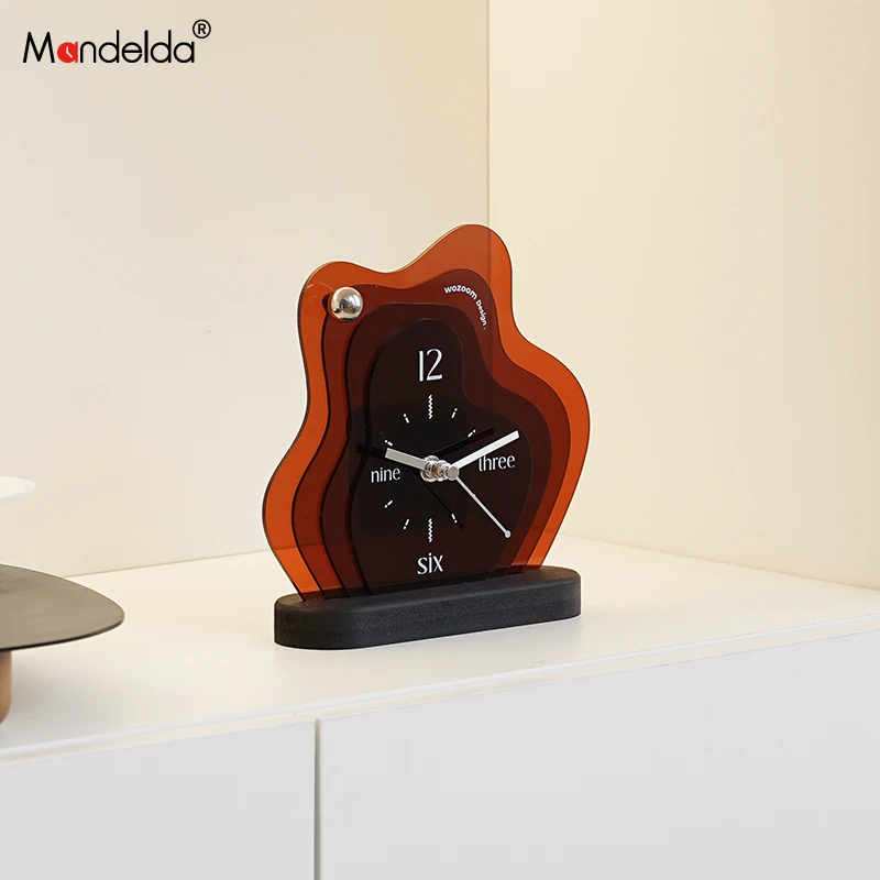Mandelda玄关时钟摆件客厅电视柜创意钟表办公室桌面座钟装饰品