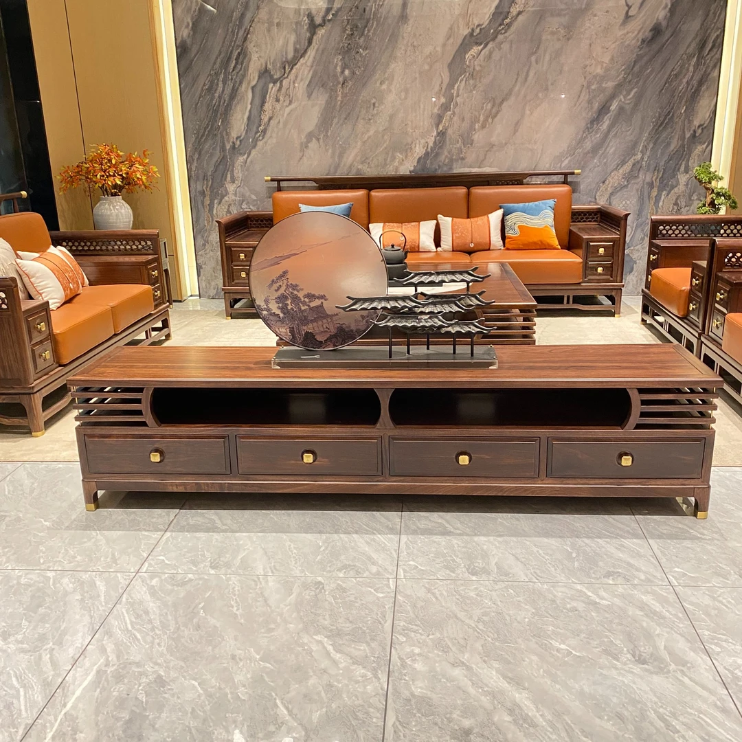 809#电视柜实木新中式轻奢别墅古典