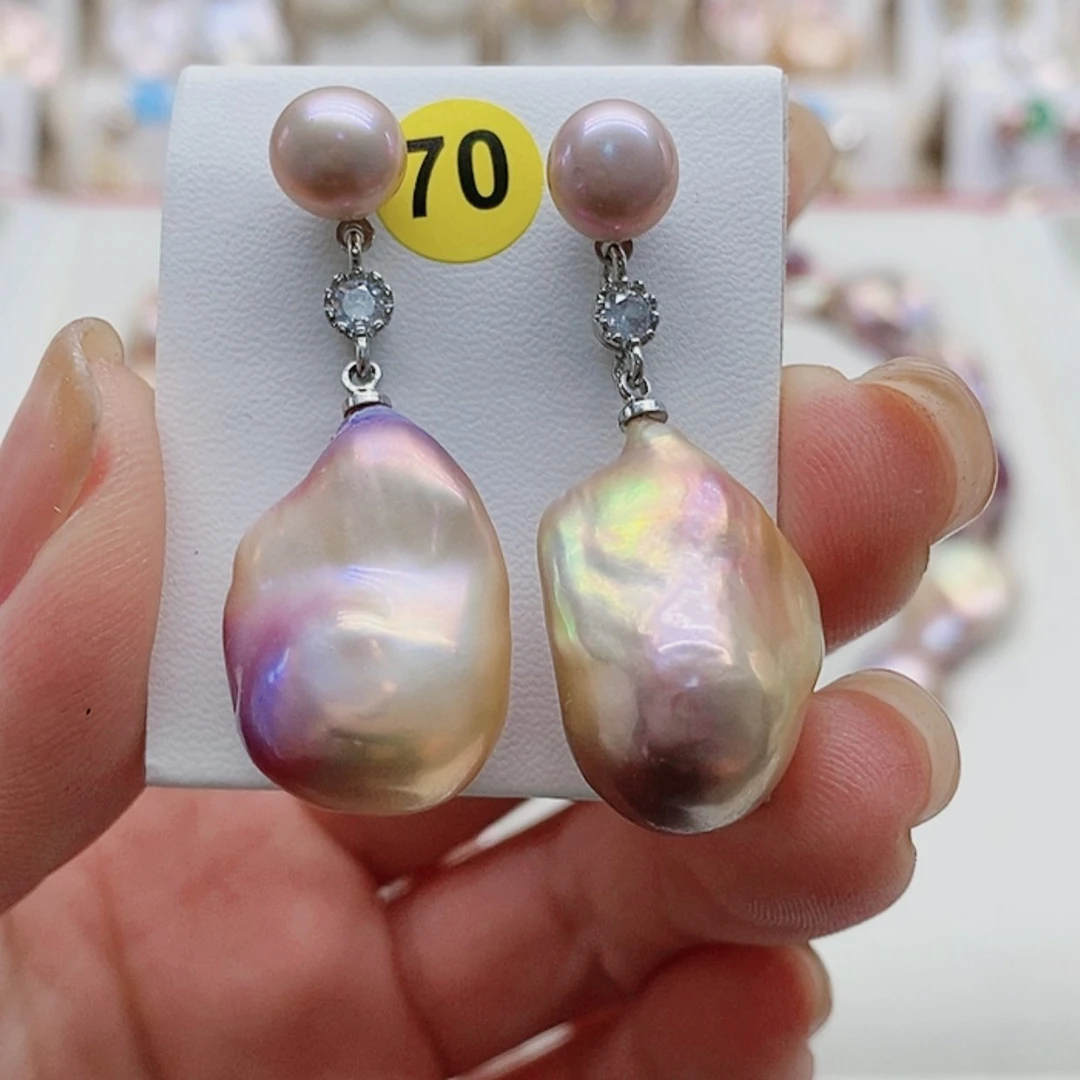 【闪购商品】淡水珍珠耳饰银S925镶嵌