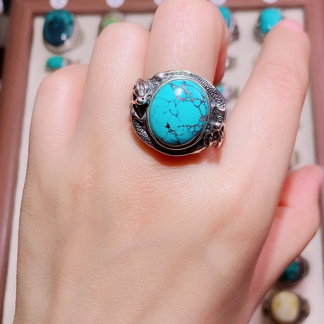 绿松石银S925镶嵌挂件