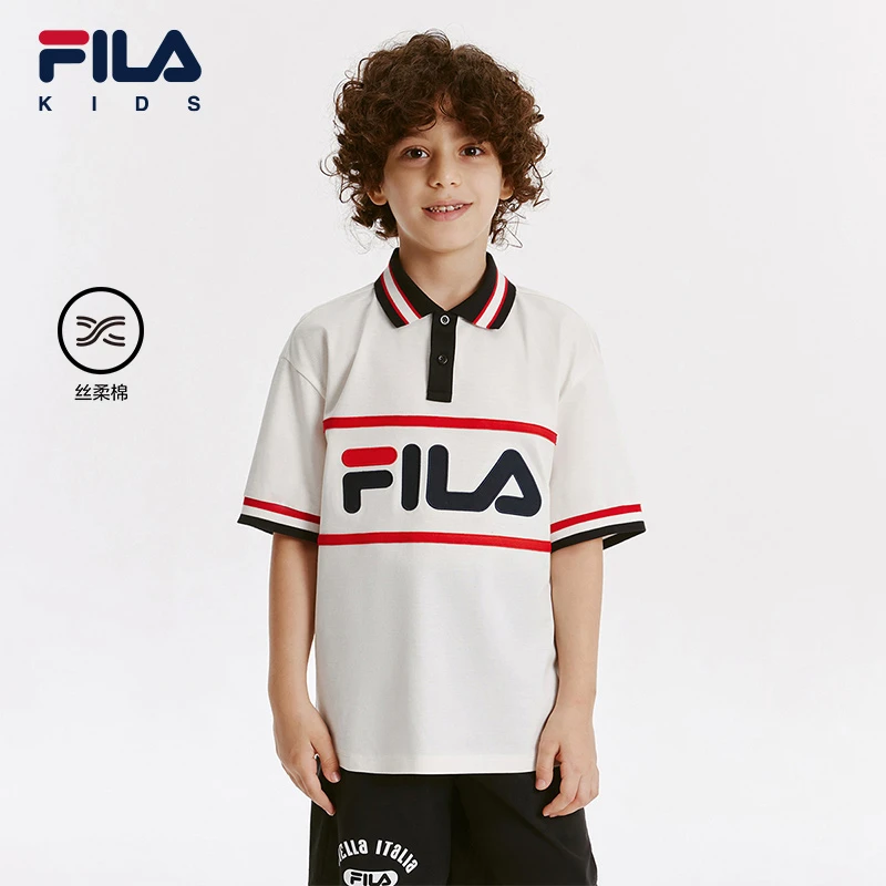 【斐乐儿童】2025年夏季新款透气T恤中大童短袖POLO衫K12B431109