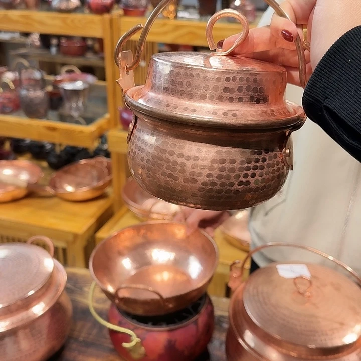 紫铜手工制作单人吊锅14口径