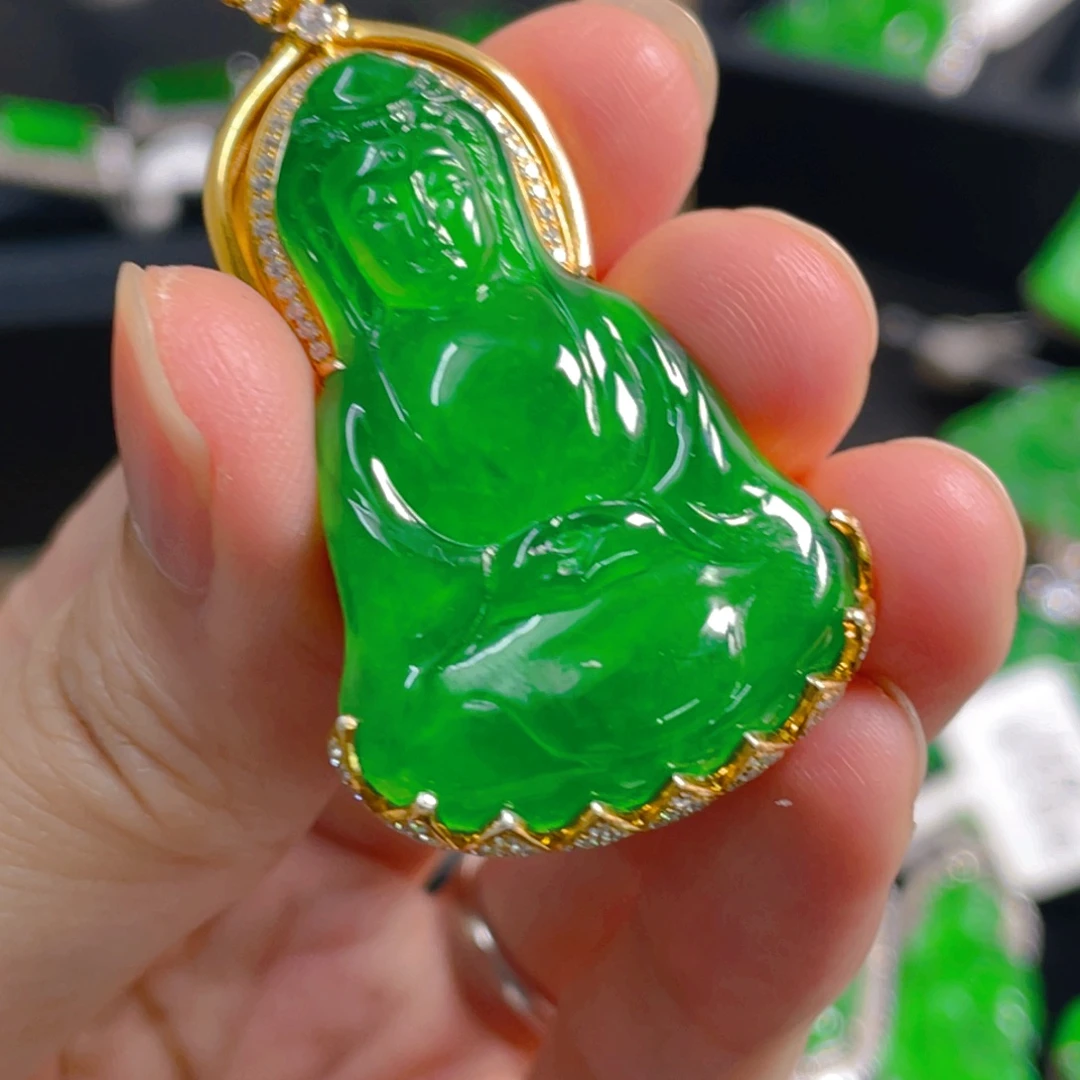 翡翠银S925镶嵌吊坠(不含链)