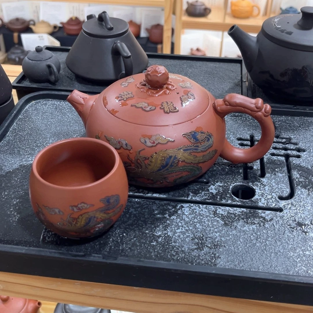 茶壶紫砂500cc一壶2杯