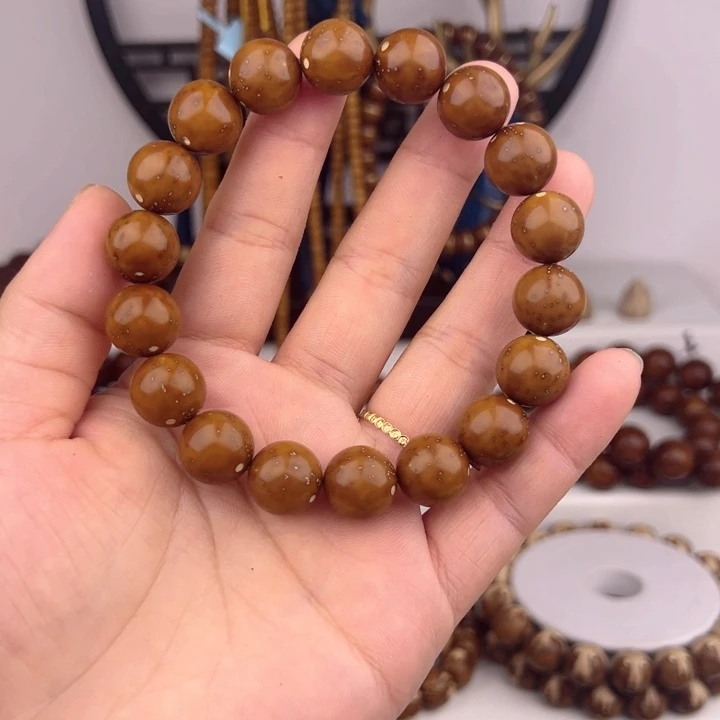 紫金鼠手串12尺半实心光珠