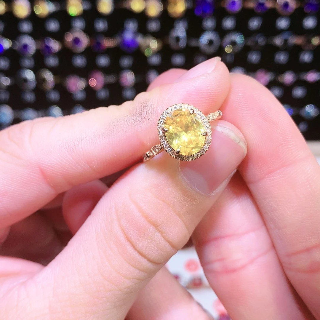 黄晶戒指银S925镶嵌11111111