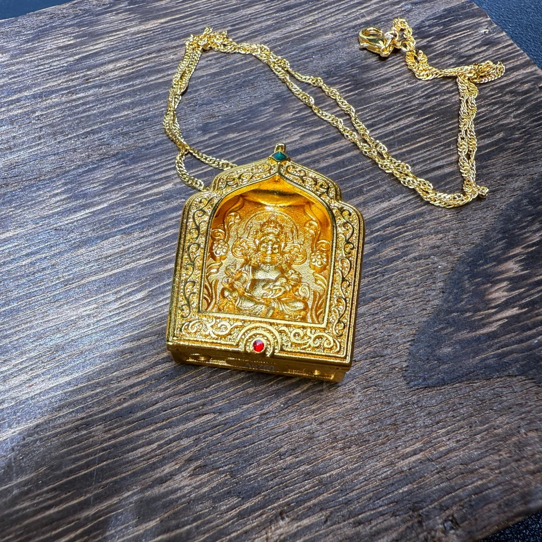 【国检证书+运费险+终身售后】18K嘎乌盒黄财神吊坠 - 1081