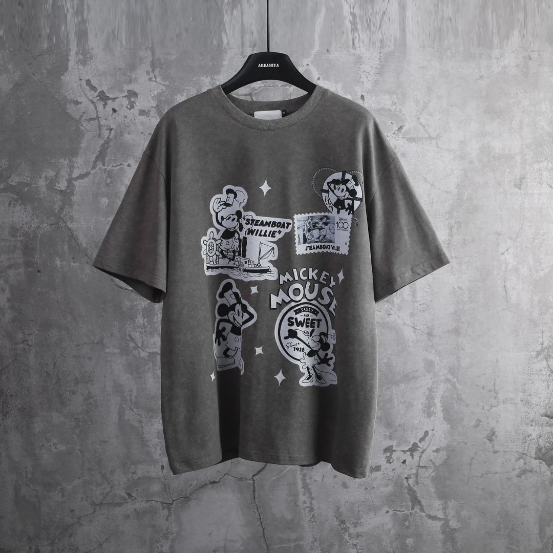 【米奇环游记】创意米奇图案印花圆领T恤CP153
