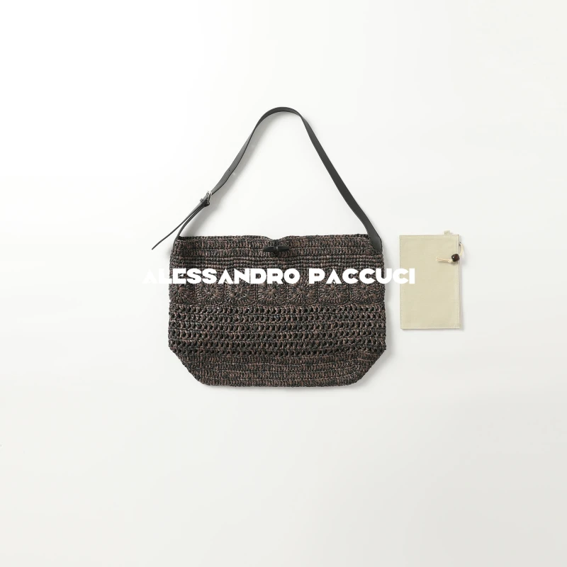 AP洛哥53044BT【限量/藤月织语】手工编织大容量头层牛皮肩带草包