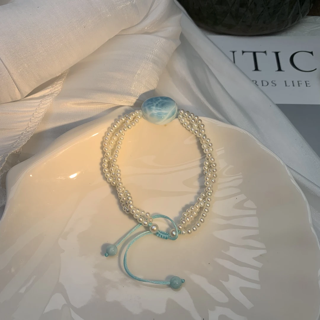 天然海纹石爱心手链 多样性发其一 V730