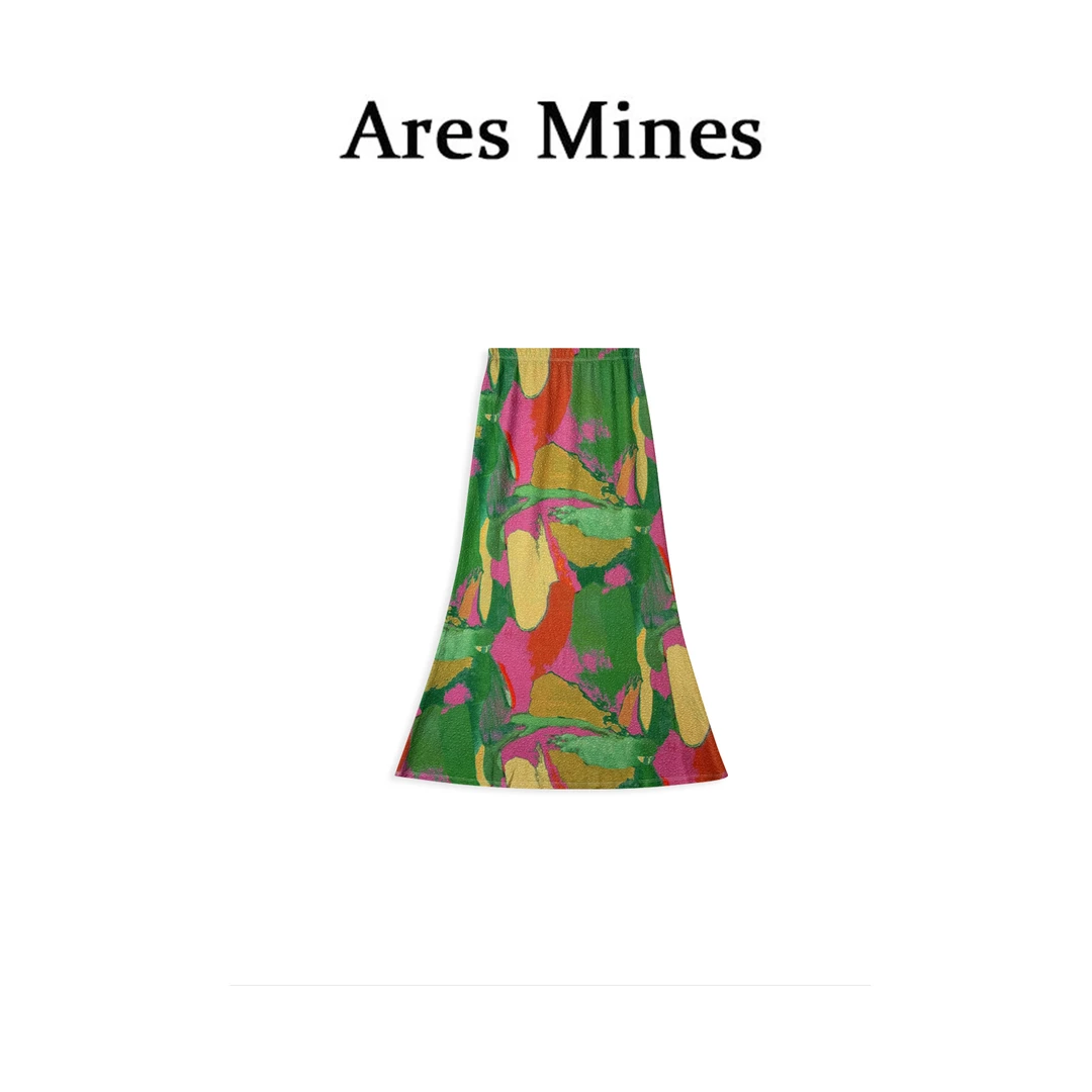 【盛朗熙Ares Mines】艺术殿堂 抽象油画艺术高腰显瘦A字半身裙