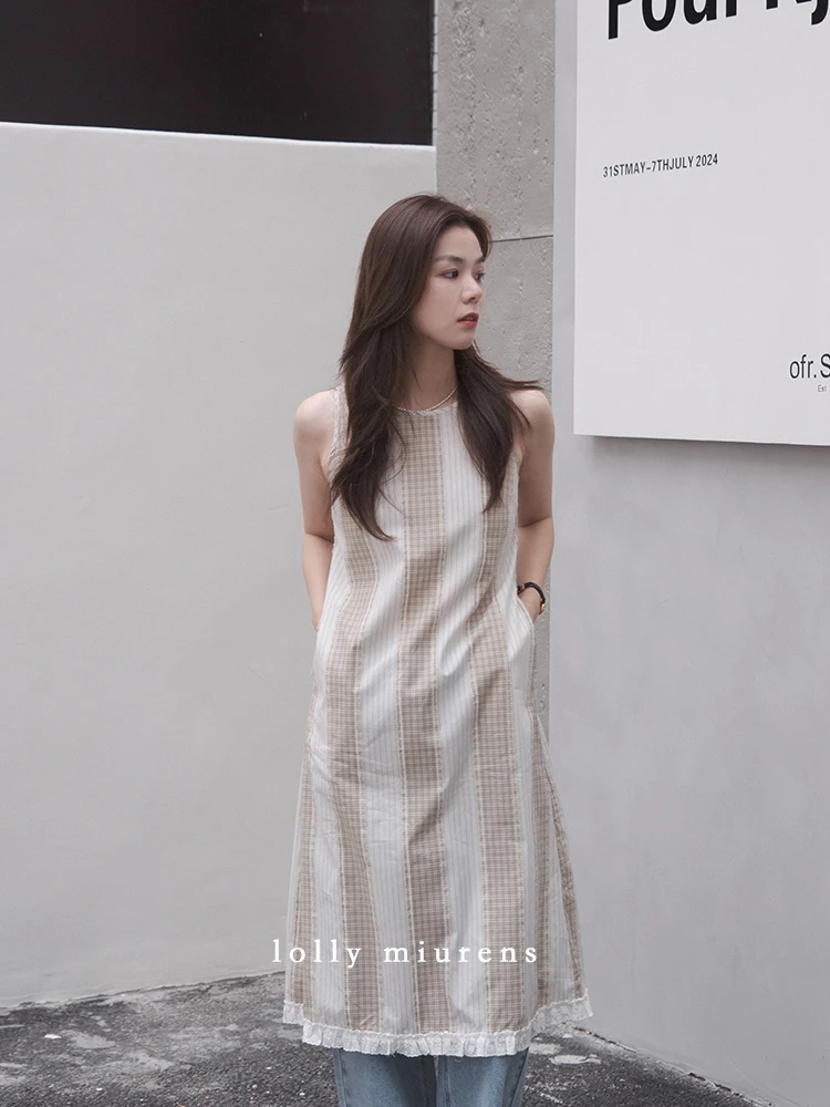 缪恩诗SPRING x「心的故事集～❀」设计师温柔无袖连衣裙M2501140301