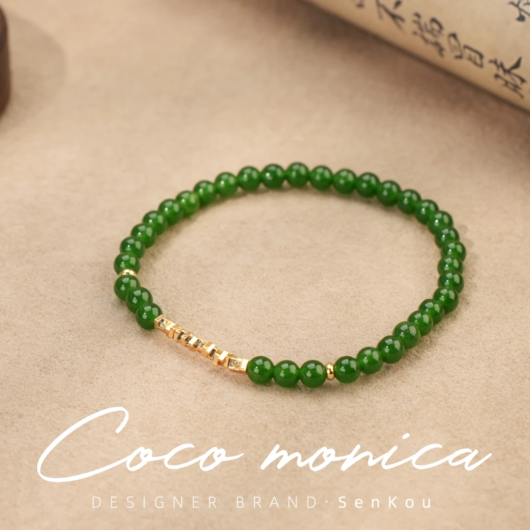 【小霞珠宝】绿玉髓手链百搭女款手工简约手链玛瑙AD542