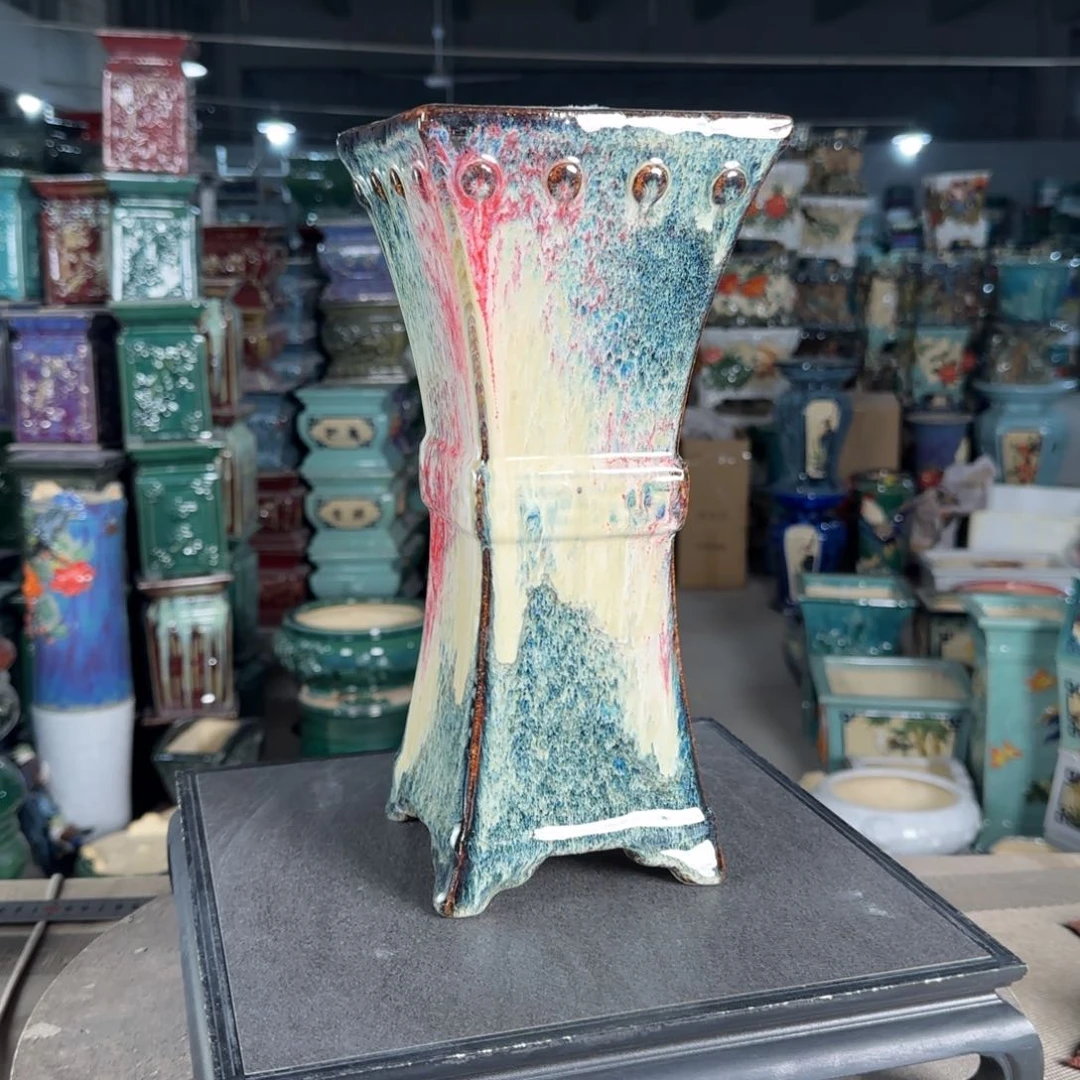 一风堂石湾花盆。Z*X高温裂微瑕525