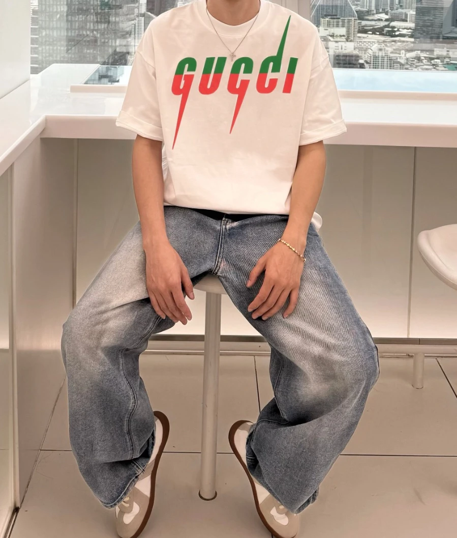 99新 GUCCI/古驰 闪电短袖/S码/Y8730