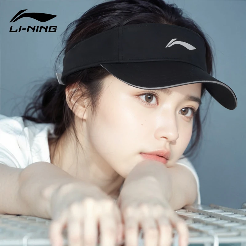李宁户外运动空顶帽防晒遮阳男女款跑步透气防紫外线太阳帽鸭舌帽