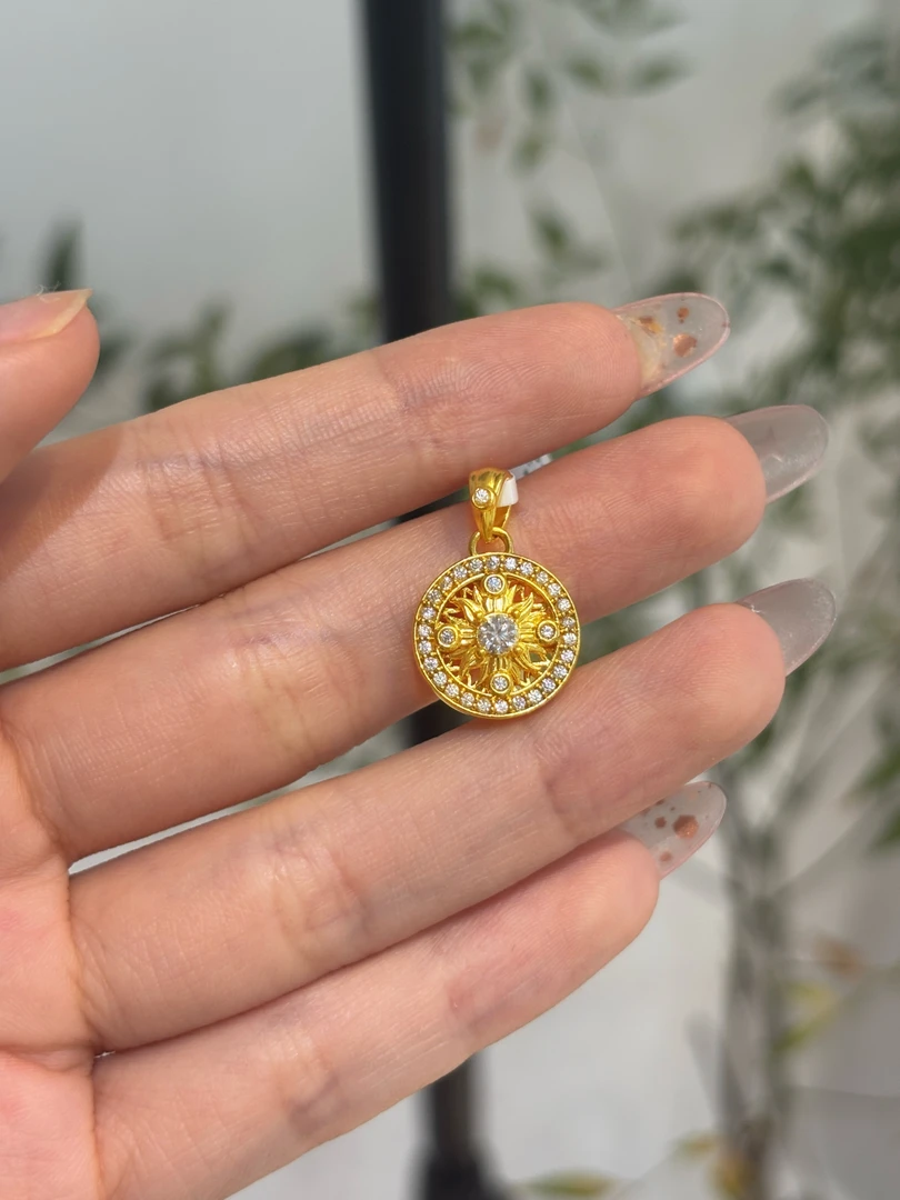 小太阳图腾足金999吊坠
