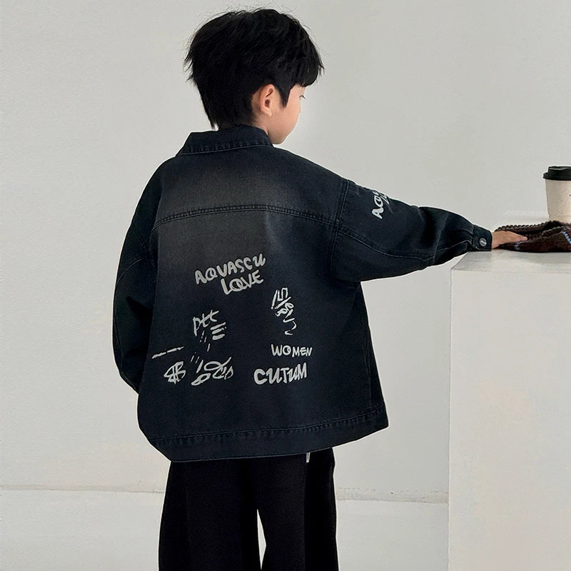 儿童装男童秋装牛仔外套2025新款中大童春秋款男孩秋季帅气衣服潮