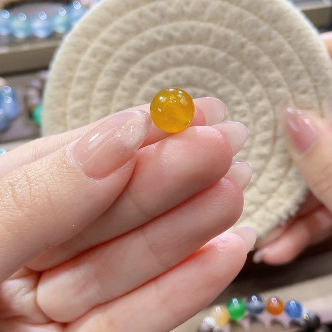 翡翠未镶嵌手链卡10.1橘黄