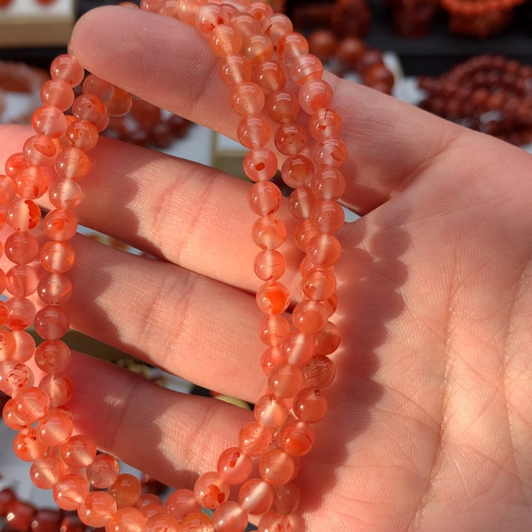 南红玛瑙手链，卡5➕未镶嵌