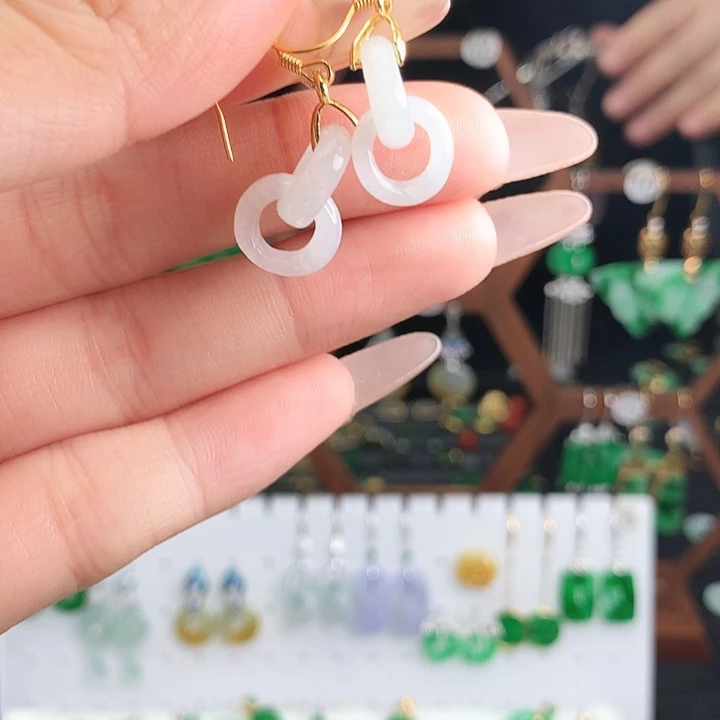 翡翠未镶嵌耳饰耳饰