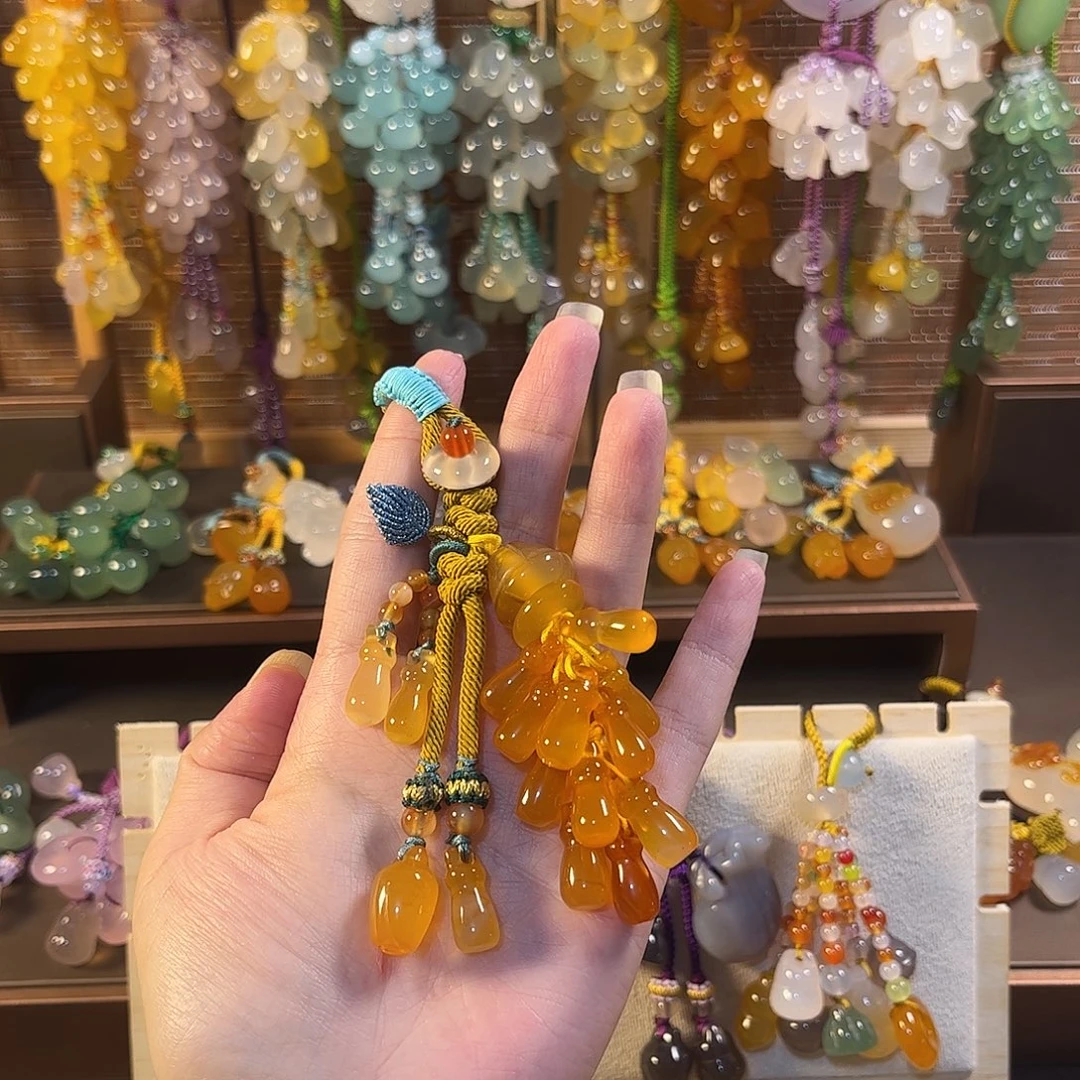 南***雁玛瑙/玉髓未镶嵌车挂福利款钥匙扣