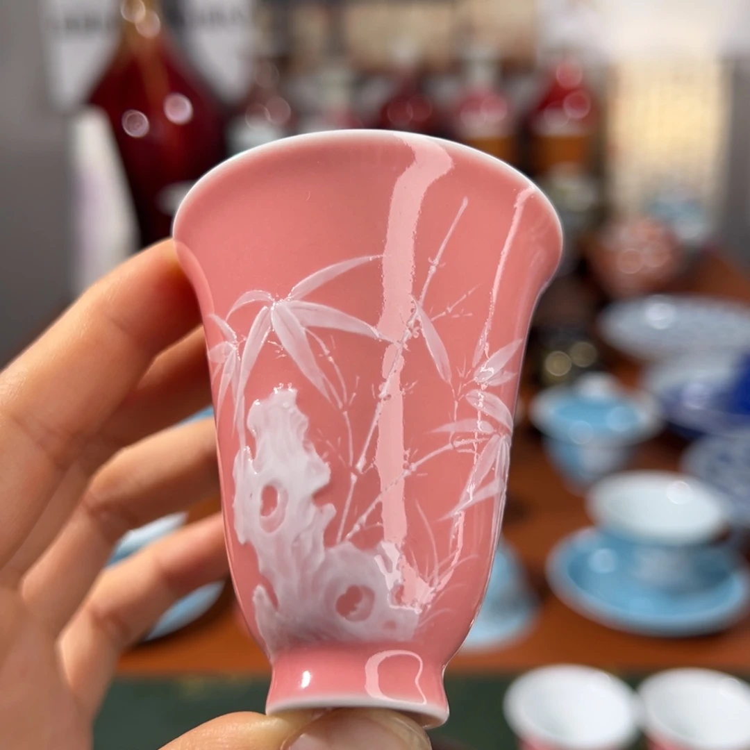 知冬煮雪手工手绘茶具洒堆白上新单杯