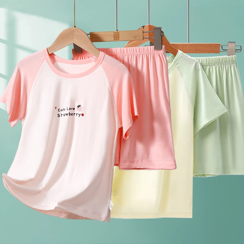 儿童短袖短裤优可丝睡衣夏季2025新款薄款女童宝宝男童家居服夏款