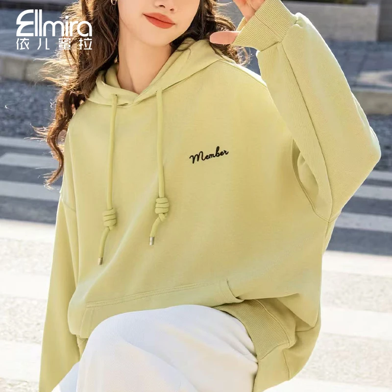 【悦姿】9439连帽卫衣秋装套头款运动上衣百搭宽松版休闲洋气潮流