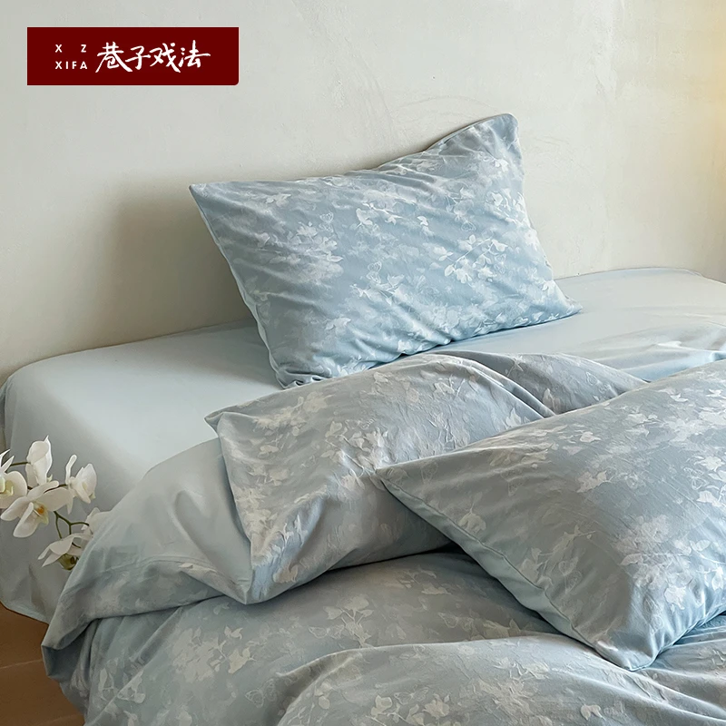巷子戏法全棉A类四件套纯棉色织提花床单笠被套高级过冬新款