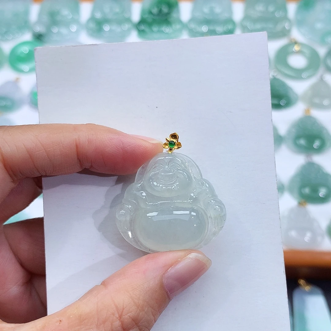 颈饰18K金镶嵌翡翠翡翠吊坠