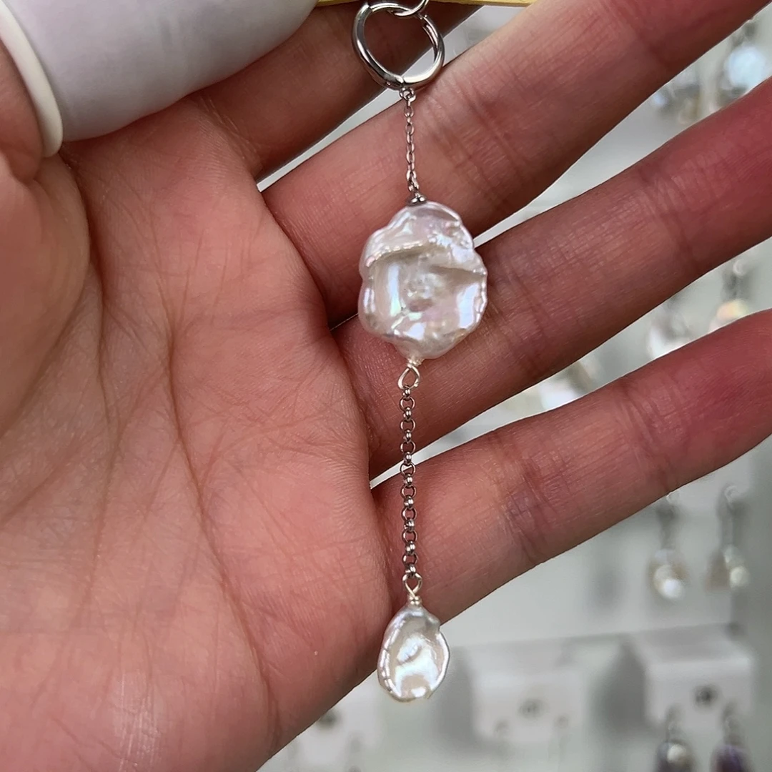 圈***圈非金属巴洛克花瓣耳饰