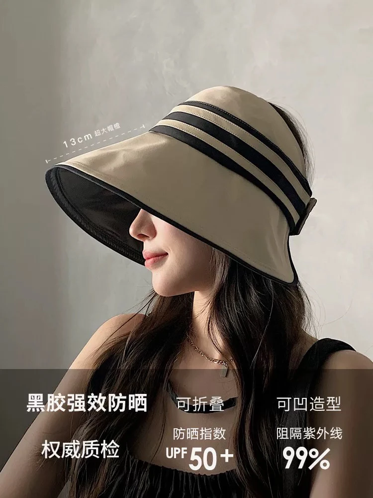 防晒帽子遮阳帽女士太阳帽女款2025新款帽子大头围显脸小太阳帽女